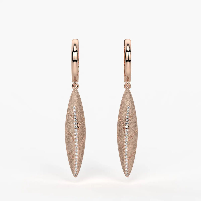 Feather Line Drop Earrings