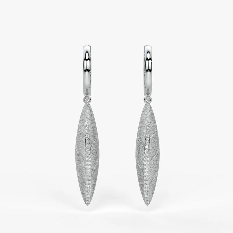 Feather Line Drop Earrings