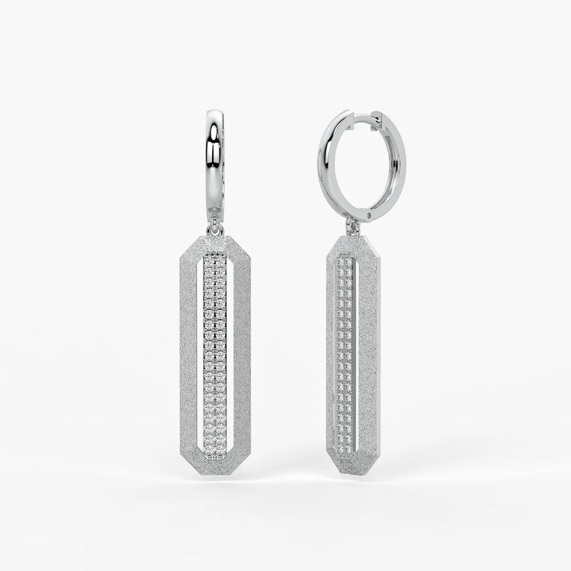 Octagon Bar Drop Earrings