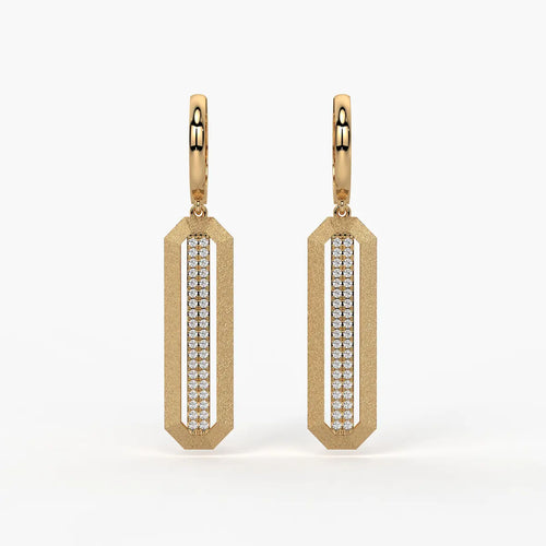 Octagon Bar Drop Earrings