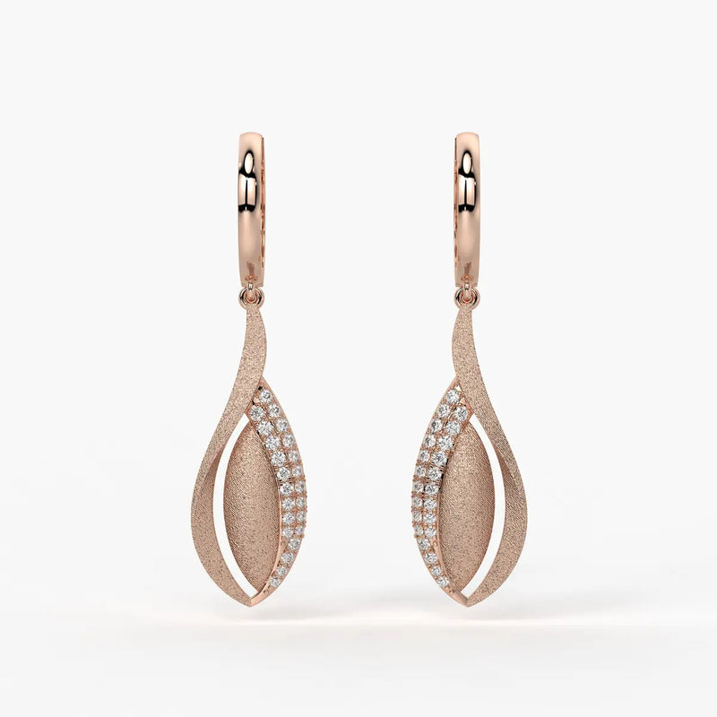 Swirl Leaf Drop Earrings