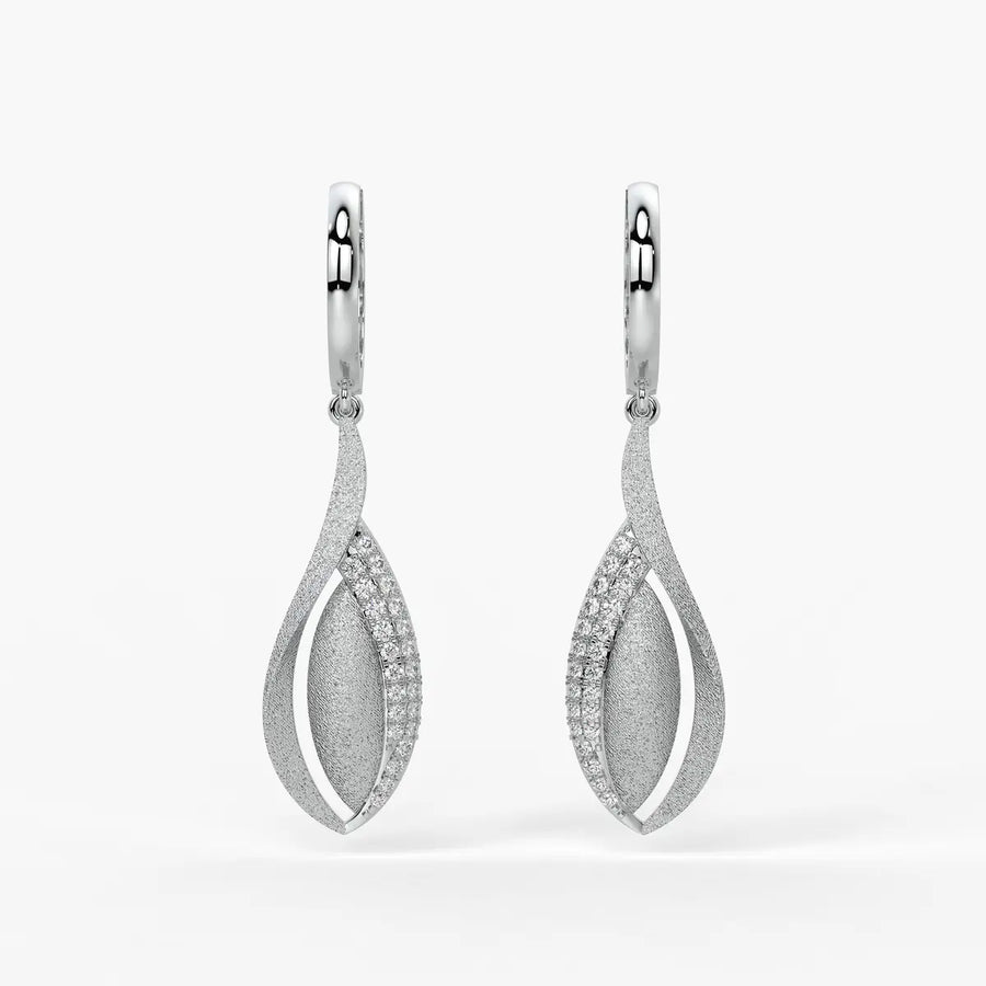 Swirl Leaf Drop Earrings