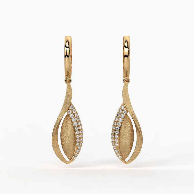 Swirl Leaf Drop Earrings