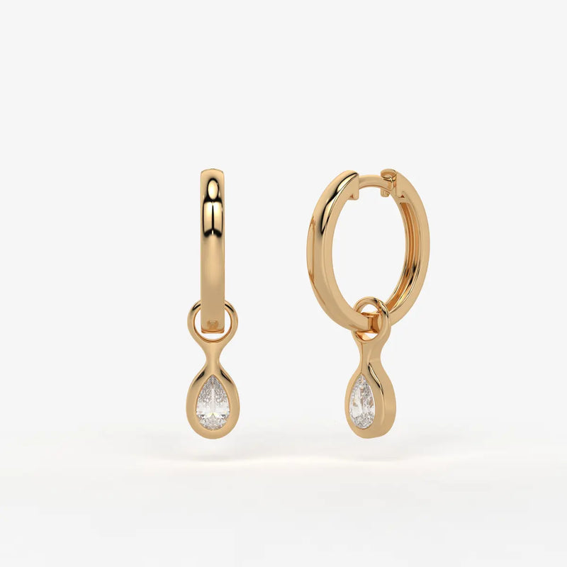 Moonbeam Teardrop Hoop Earrings