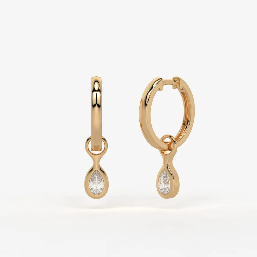 Moonbeam Teardrop Hoop Earrings