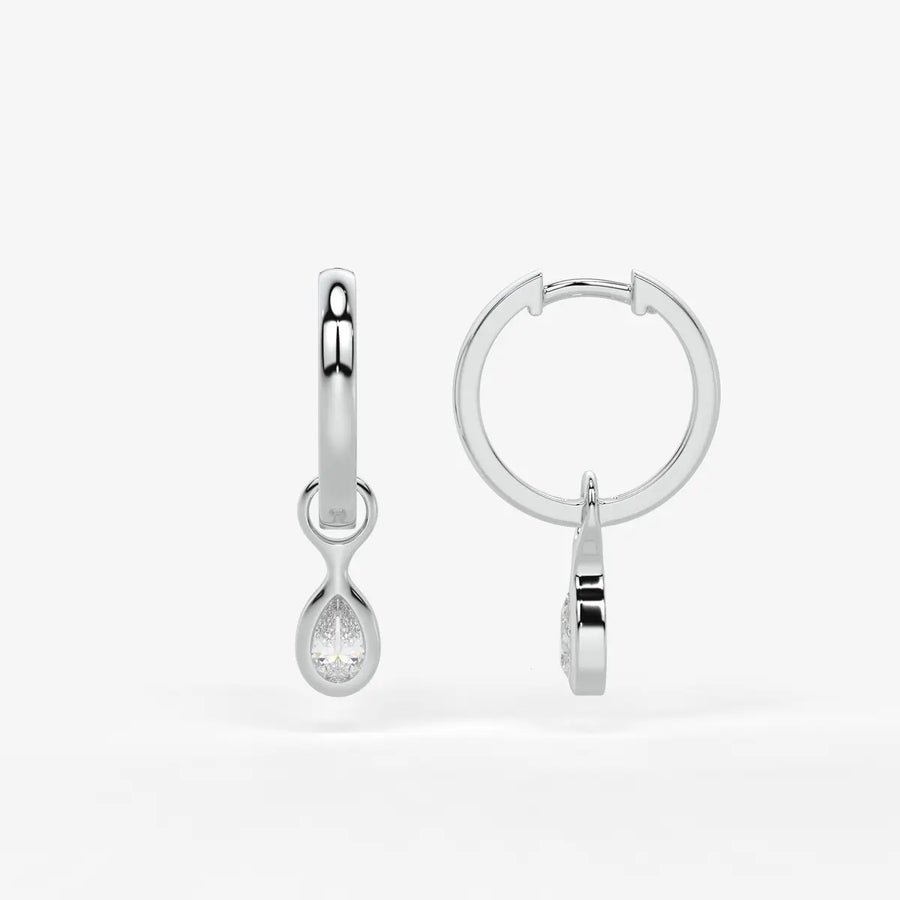 Moonbeam Teardrop Hoop Earrings