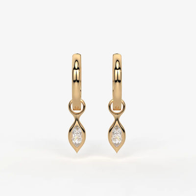 Sylvara Marquise Drop Hoop Earrings