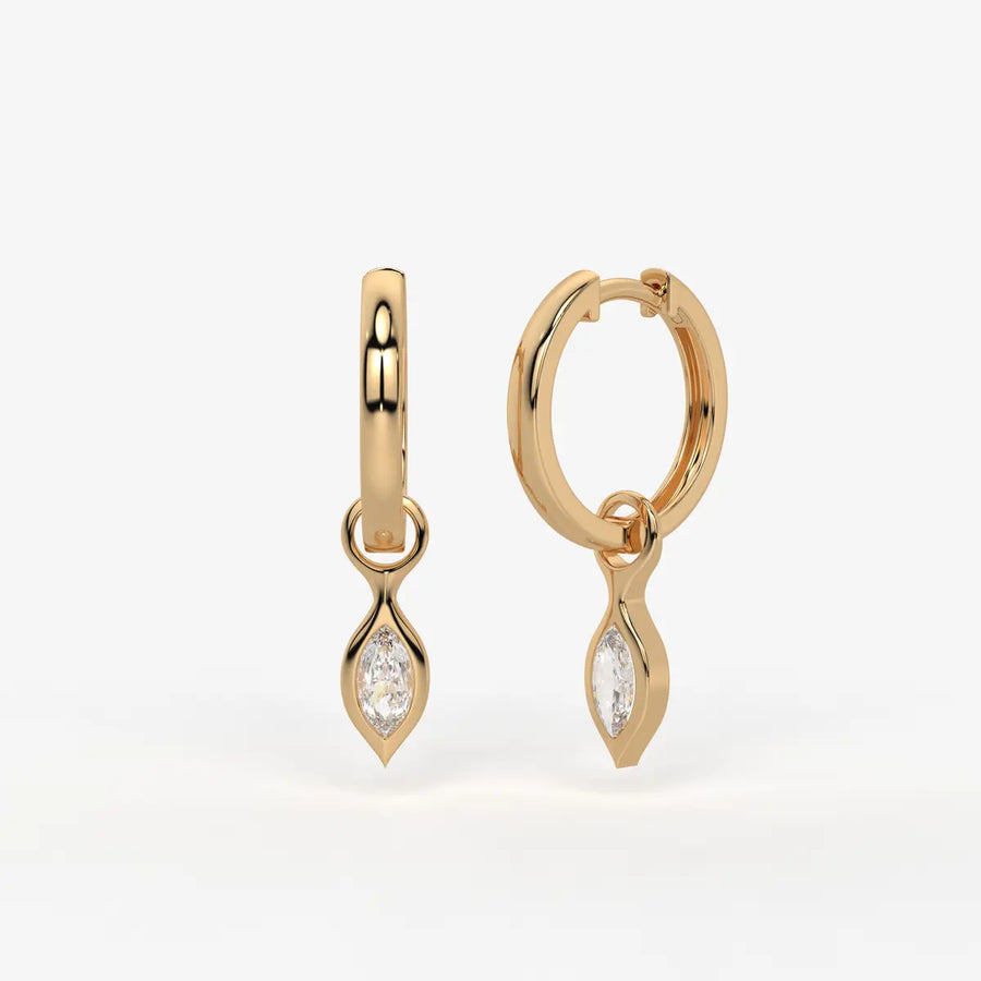 Sylvara Marquise Drop Hoop Earrings