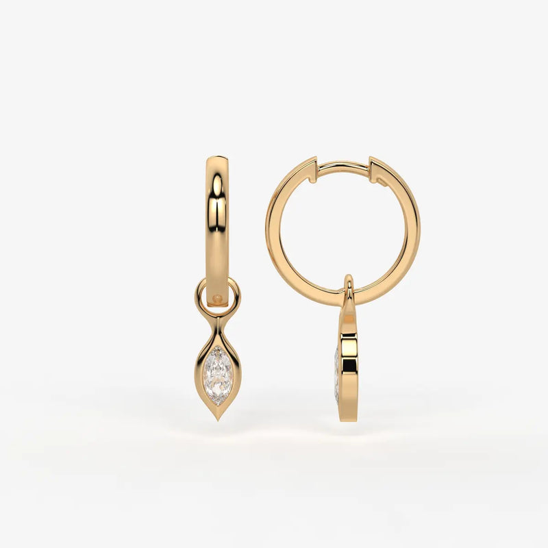Sylvara Marquise Drop Hoop Earrings