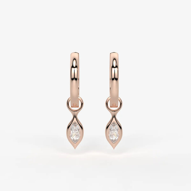 Sylvara Marquise Drop Hoop Earrings