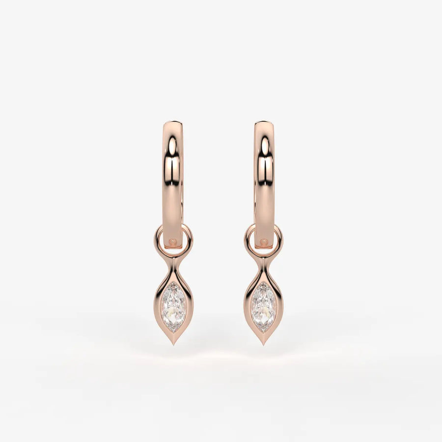 Sylvara Marquise Drop Hoop Earrings