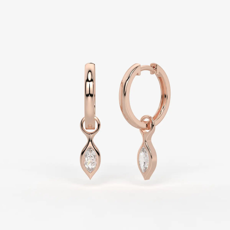Sylvara Marquise Drop Hoop Earrings