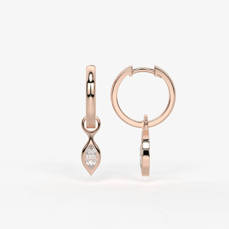 Sylvara Marquise Drop Hoop Earrings