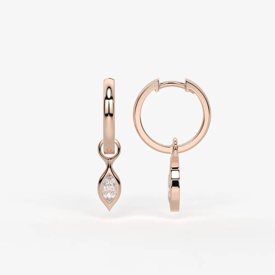 Sylvara Marquise Drop Hoop Earrings