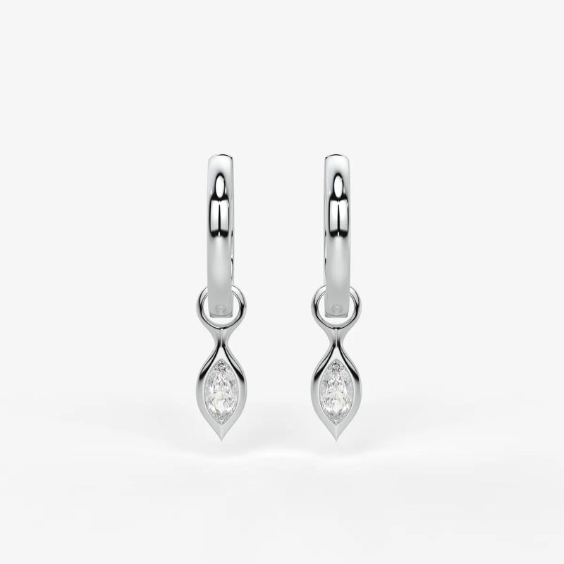 Sylvara Marquise Drop Hoop Earrings