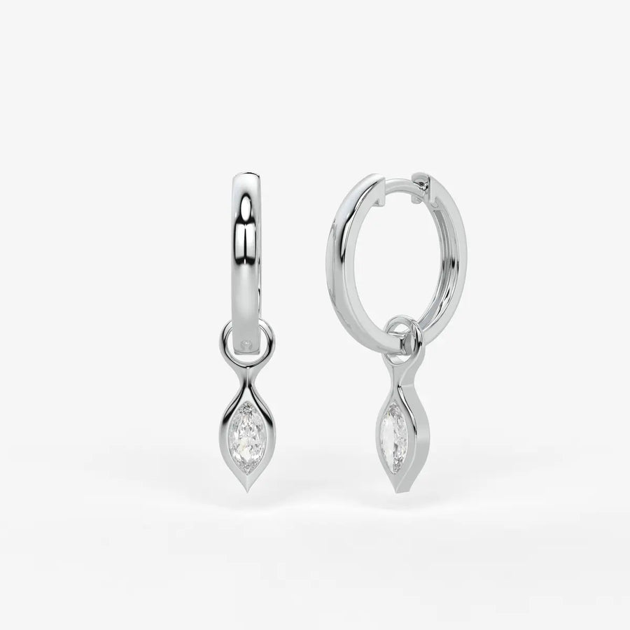 Sylvara Marquise Drop Hoop Earrings