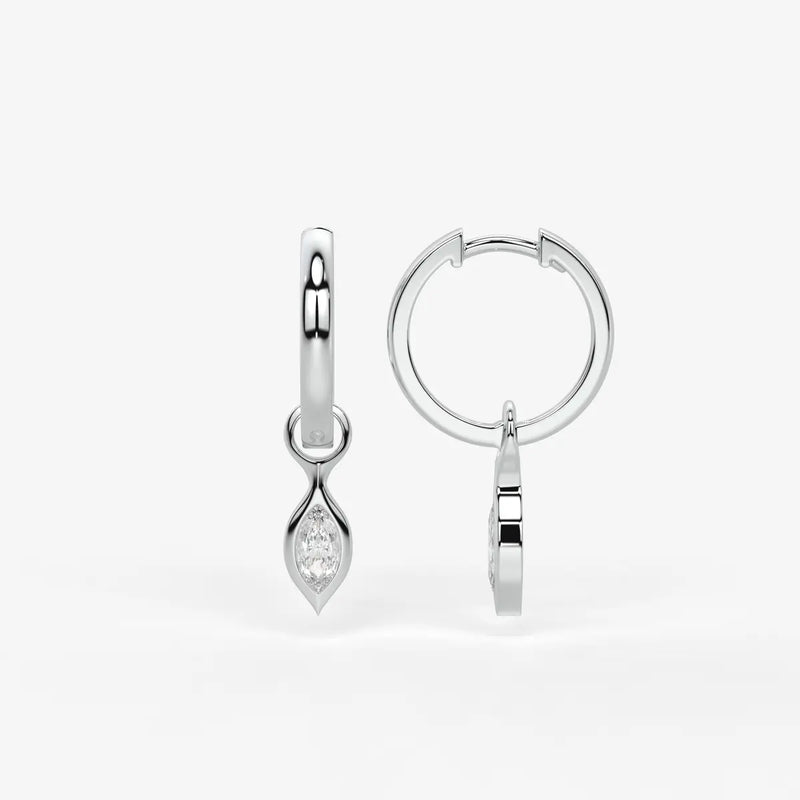 Sylvara Marquise Drop Hoop Earrings