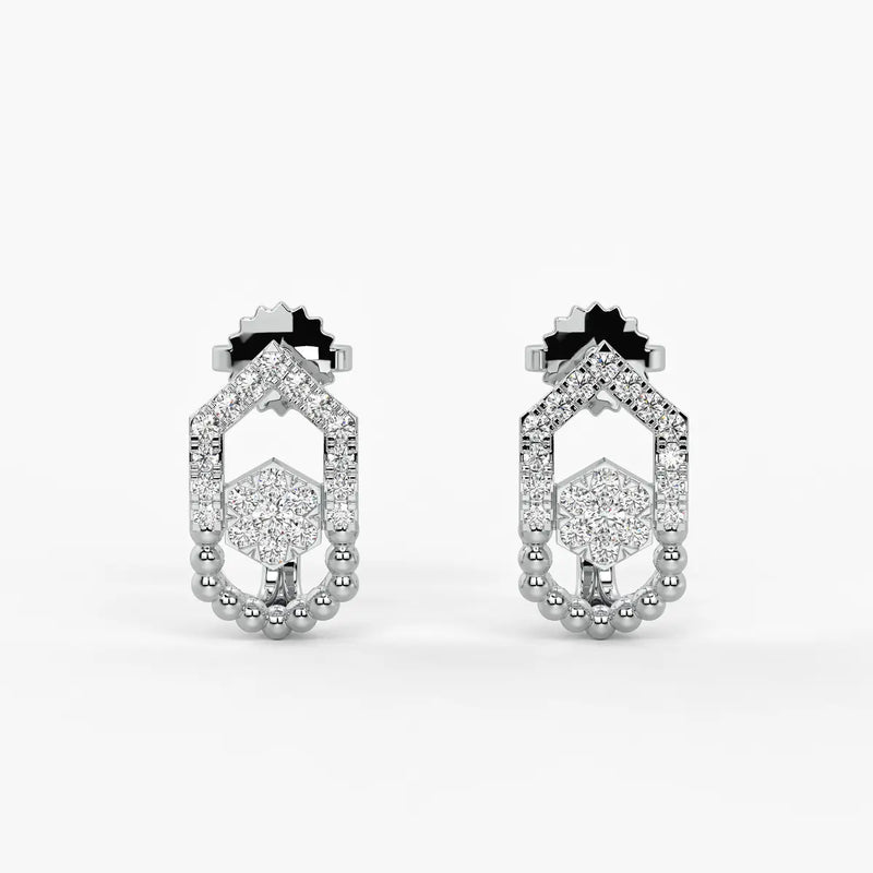 Elariq BeadArc Round Diamond Earrings