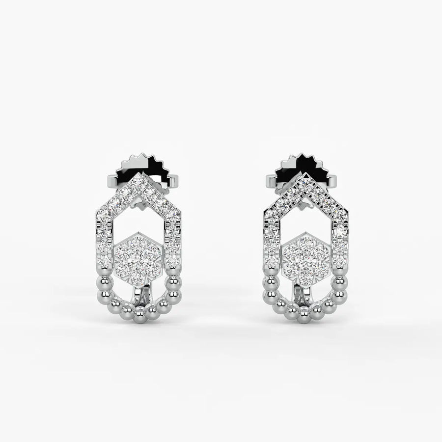 Elariq BeadArc Round Diamond Earrings