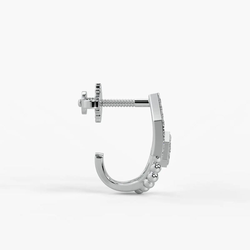 Elariq BeadArc Round Diamond Earrings