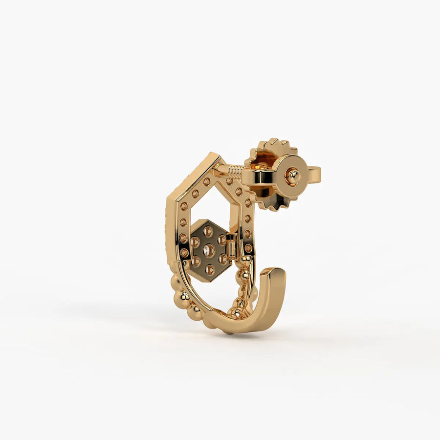 Elariq BeadArc Round Diamond Earrings