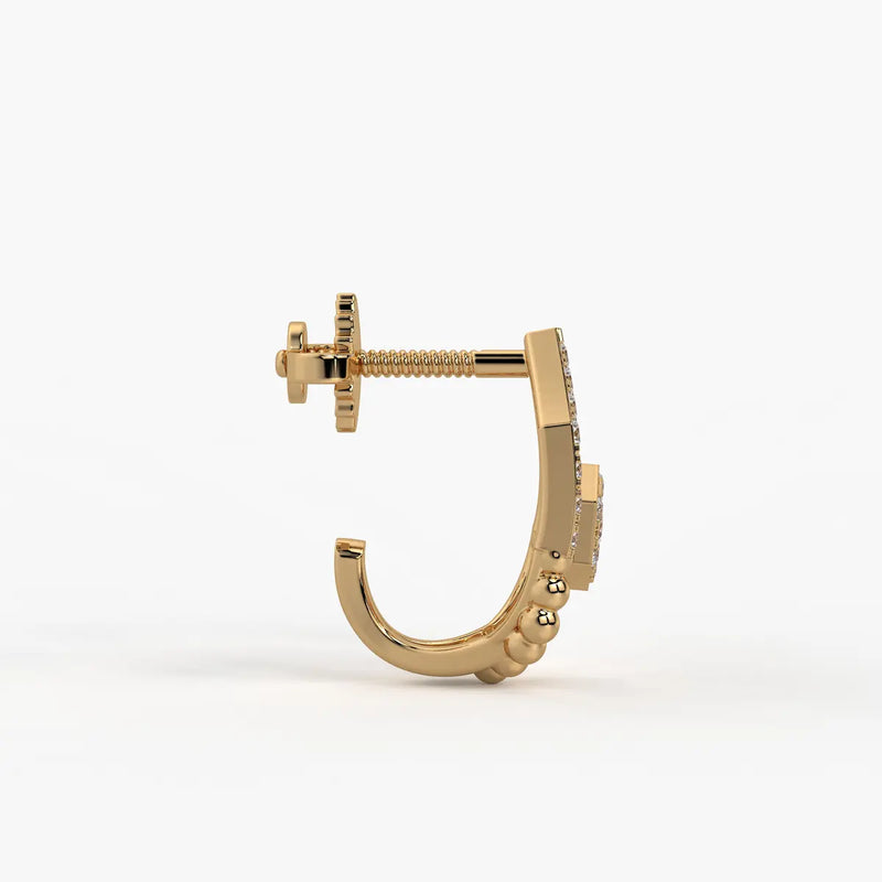 Elariq BeadArc Round Diamond Earrings