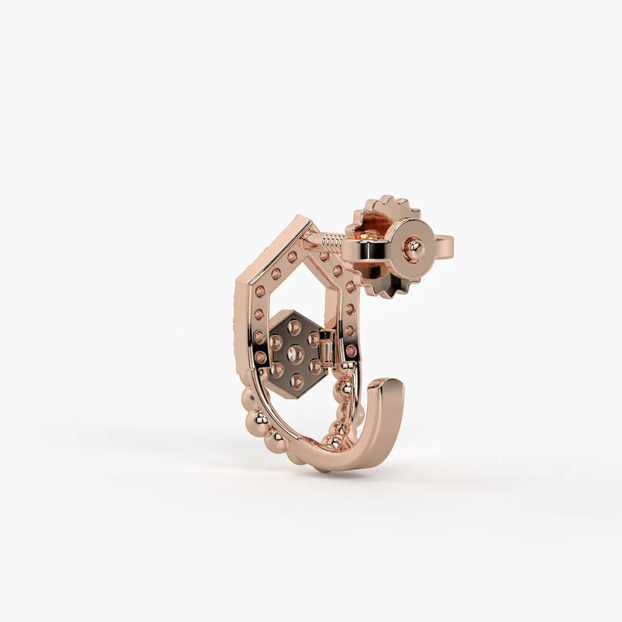 Elariq BeadArc Round Diamond Earrings
