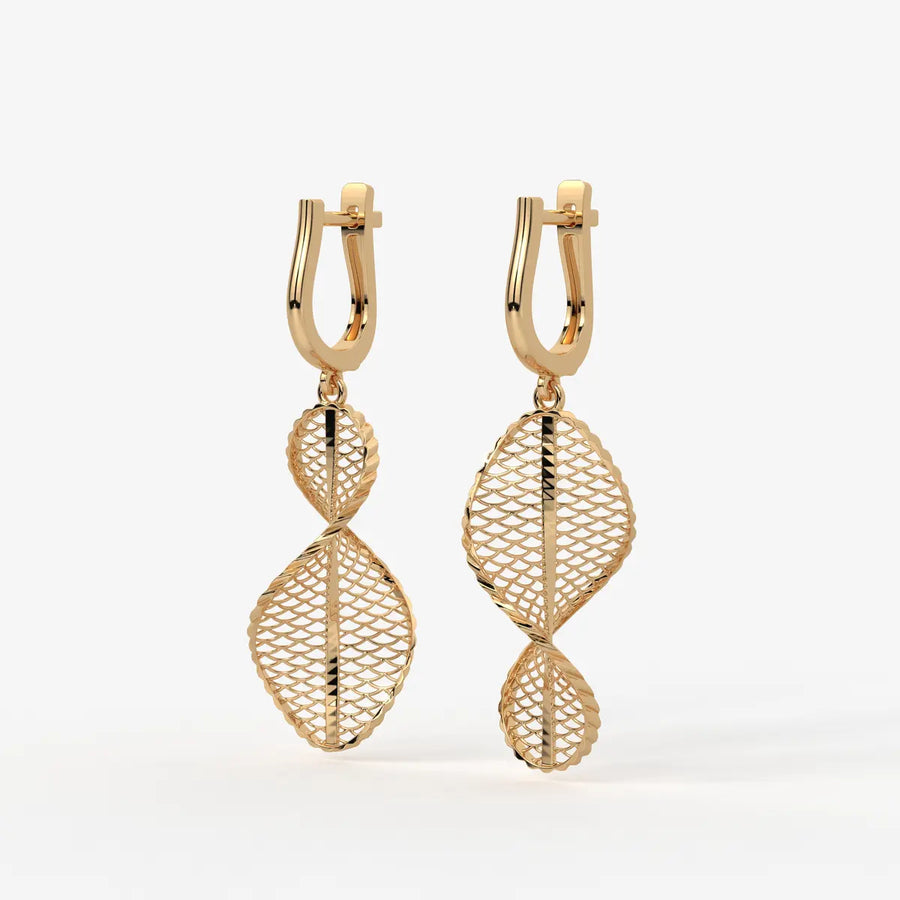 Twisted Leaf Drop Earrings