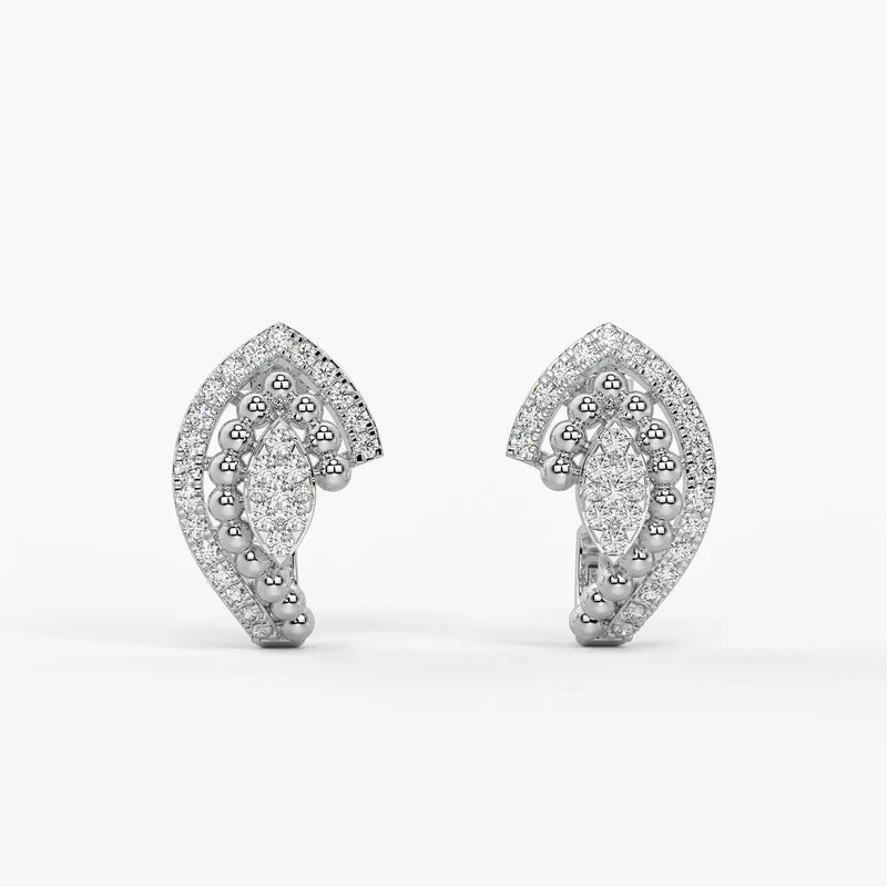 Maravelle BeadBloom Round Diamond Earrings