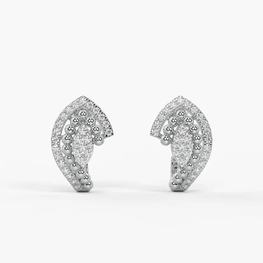 Maravelle BeadBloom Round Diamond Earrings