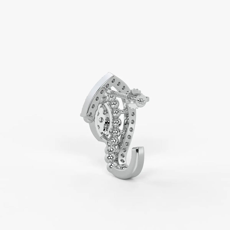 Maravelle BeadBloom Round Diamond Earrings