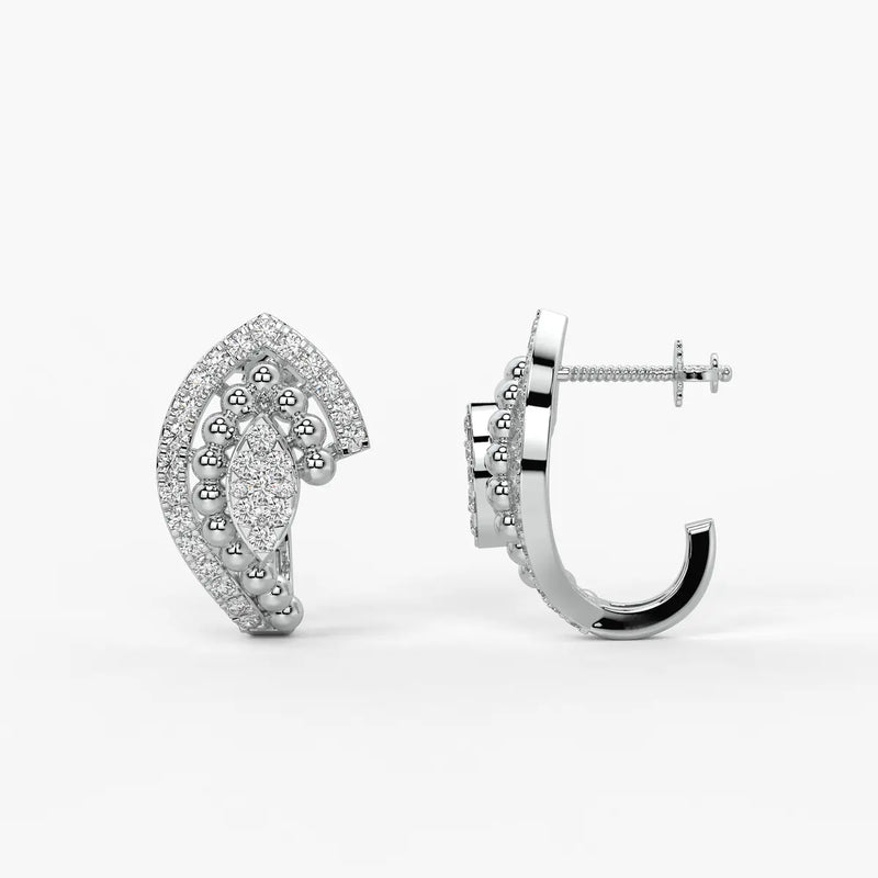 Maravelle BeadBloom Round Diamond Earrings