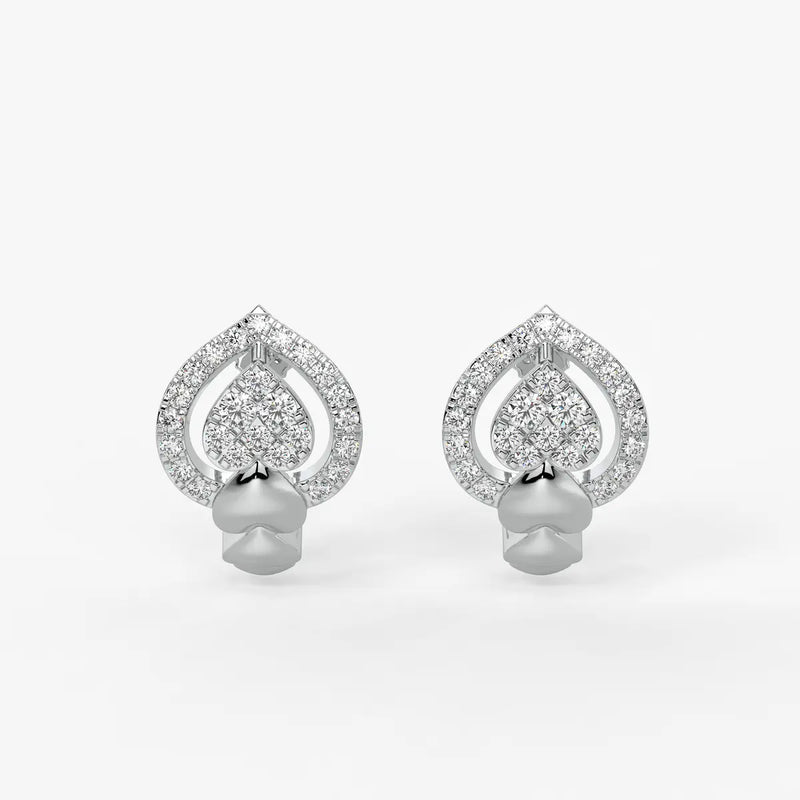 Pearlisse HaloDrop Round Diamond Earrings
