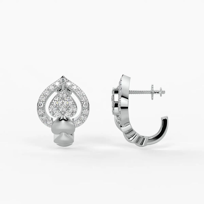 Pearlisse HaloDrop Round Diamond Earrings