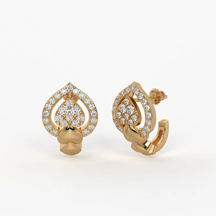 Pearlisse HaloDrop Round Diamond Earrings