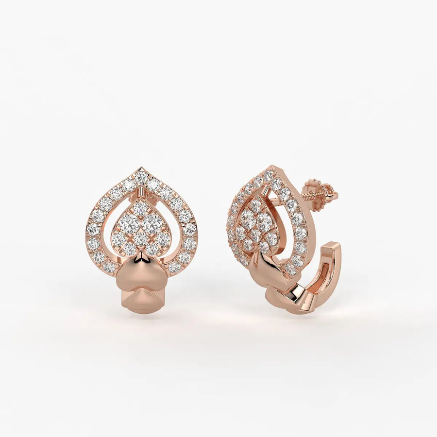 Pearlisse HaloDrop Round Diamond Earrings