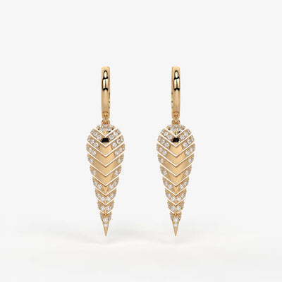 Zyraen Diamond Arrow Plume Hoop Earrings