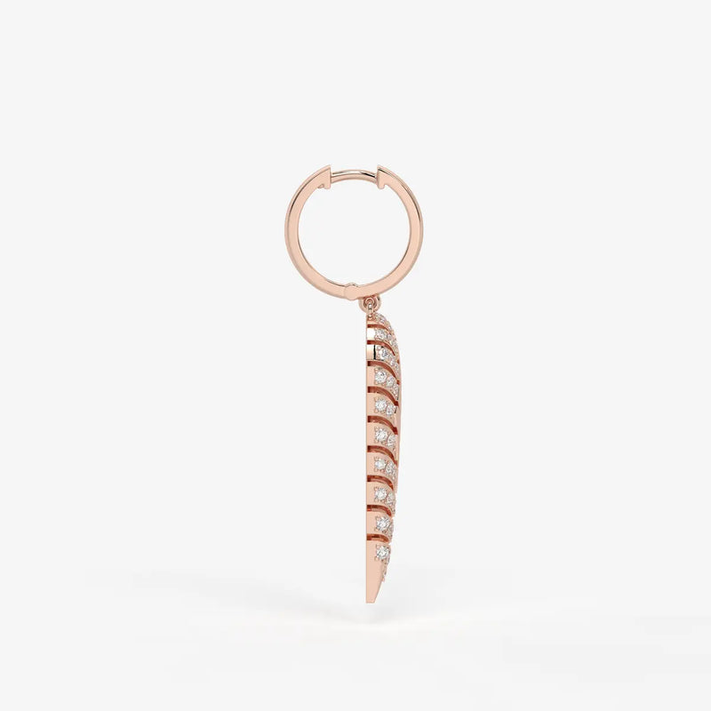 Zyraen Diamond Arrow Plume Hoop Earrings