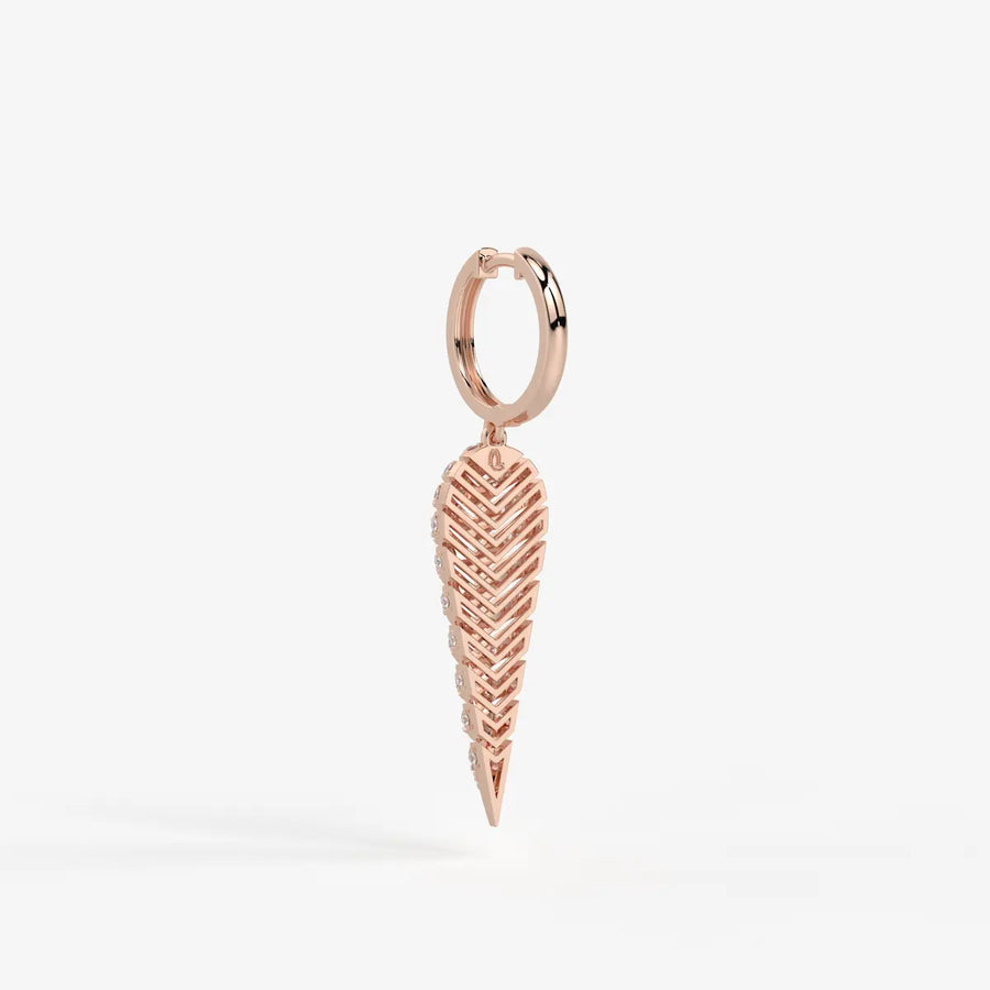 Zyraen Diamond Arrow Plume Hoop Earrings