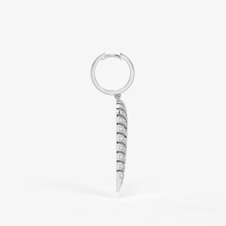 Zyraen Diamond Arrow Plume Hoop Earrings