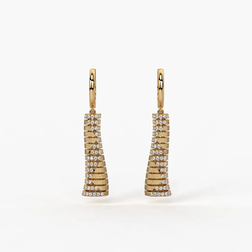 Aarini Shimmer Ladder Hoop Earrings