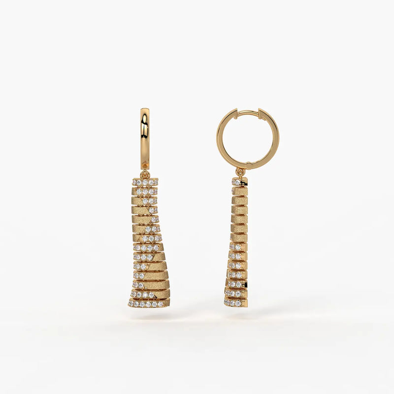 Aarini Shimmer Ladder Hoop Earrings