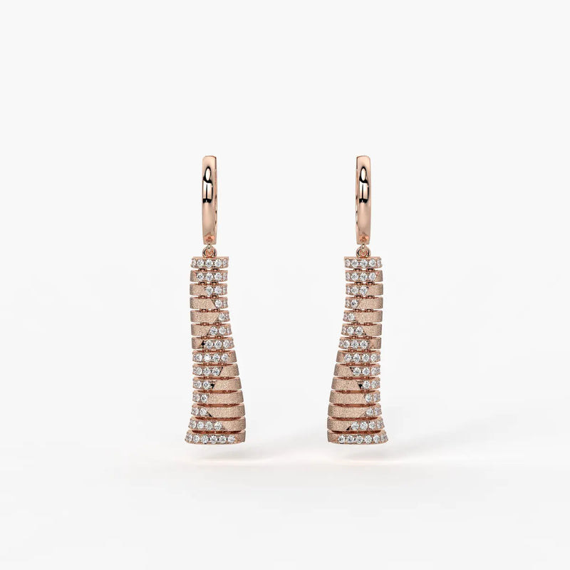 Aarini Shimmer Ladder Hoop Earrings