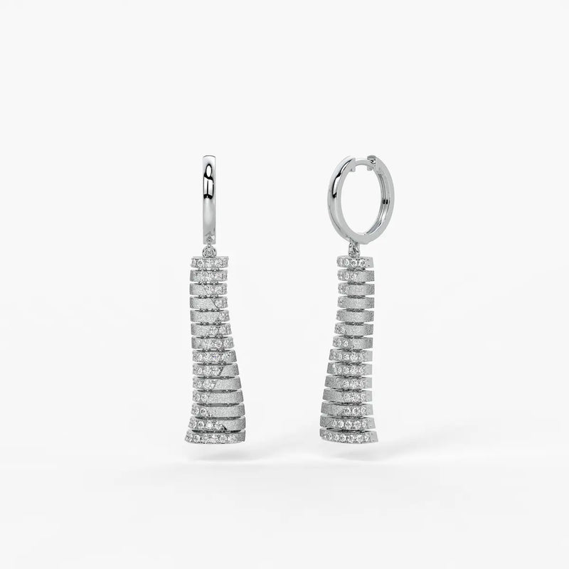 Aarini Shimmer Ladder Hoop Earrings