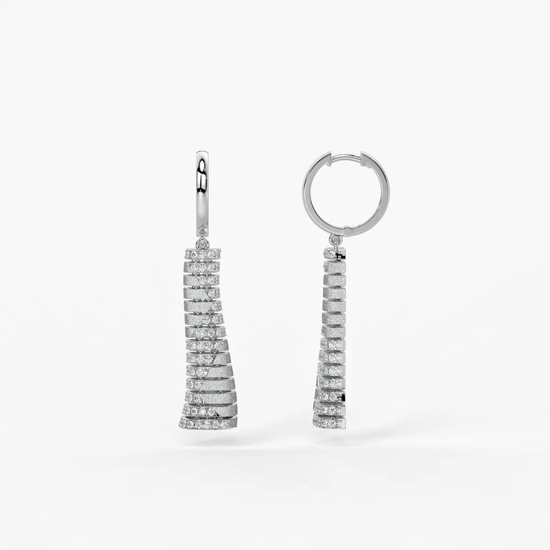 Aarini Shimmer Ladder Hoop Earrings