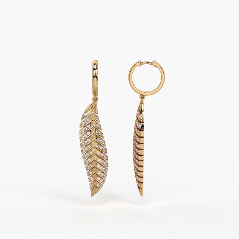 Zivara Feather Hoop Earrings