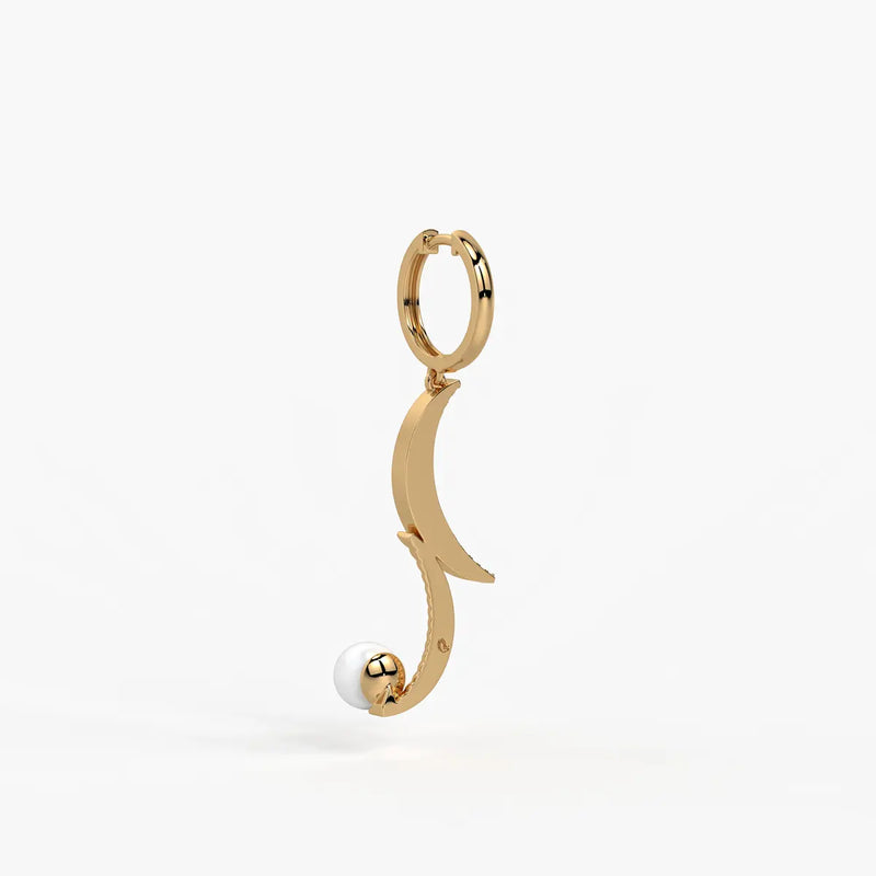 Luna Pearl Crescent Drop Earrings