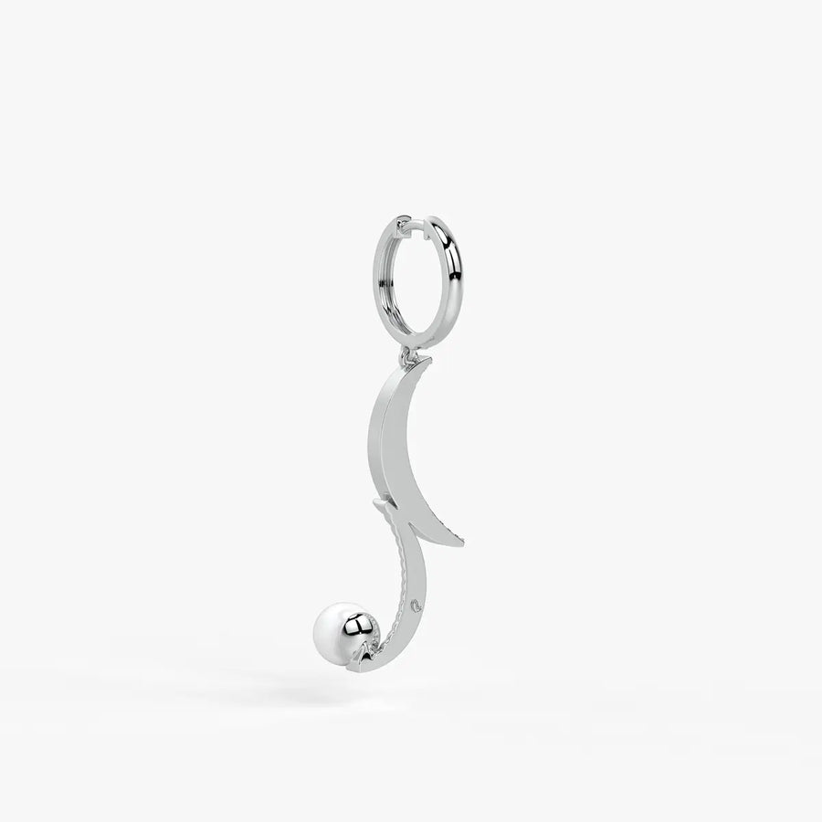 Luna Pearl Crescent Drop Earrings