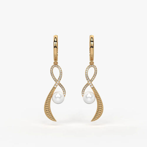 Seravine Pearl Infinity Drop Earrings