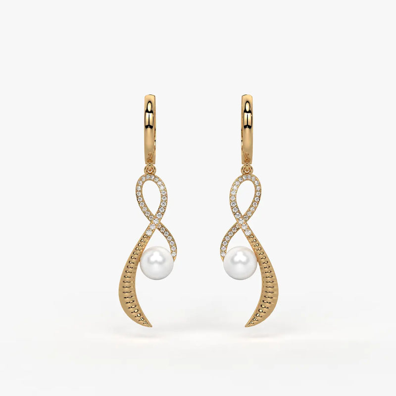 Seravine Pearl Infinity Drop Earrings
